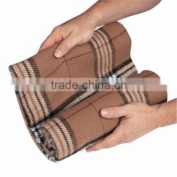 Tartan Roll-Up Blanket - 51" x 69", 100% Acrylic, Includes Leatherette Strap and Comes With Your Logo photo-2