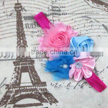 Wholesale Boutique Baby Girl Toddler Elastic Hair Band Shabby Chic Flower Headbands photo-5