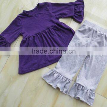 2015 Women Dress Set Solid Color Dress and Ruffle Pants With Scarf Lady Suit YW-116 photo-2