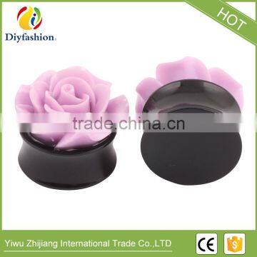 Hot Sell Colorful Rose Flower Acrylic Ear Plug Body Piercing photo-2