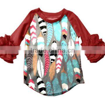 New Arrival 2017 Spring Summer Children Frock Boutique Ruffle Chick Baby Shirts Hot Sale Kid Clothing Easter Shirt photo-4