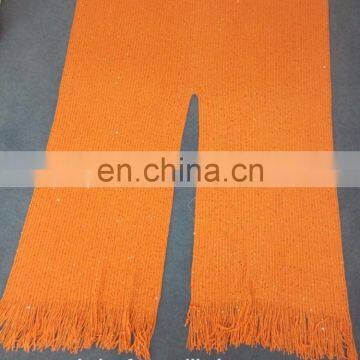 Fashion warp knitted plain throw shiny shawl with tassels