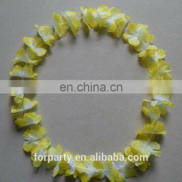 PAS-0741 Yellow hawaii flower necklace