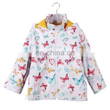 PUKR17005 2017 Kids PU Rain Jacket Children Outdoor Waterproof For 2-10 Y