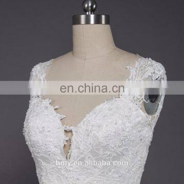 V Neckline A-line Sexy Backless Bridal Gown Lace Wedding Dresses Styles photo-4