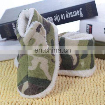 Popular good design warm green camo fashion indoor slippers