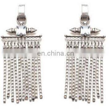 Punk Fashion Rivet Vintage Enthic Bohemia Metal Chain Drop Dangle Tassel Earrings Antique Gold Silver Statement Jewelry photo-3