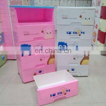 2014 new product decorative cartoon 5-tier plastic drawer