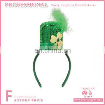 St Patrick's Day Headbands Green Composite Sponge Sequin And Feather Irish Headband For Party