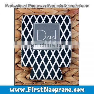 Black Diamond Lattice Printed Neoprene Stubby Holder