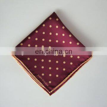 100% Silk Pocket Square with hand rolled hem