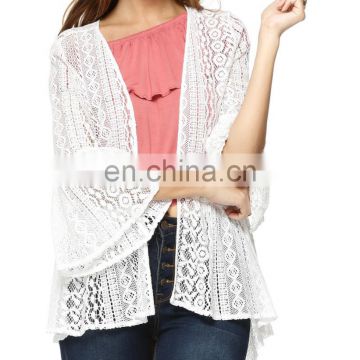 Beautiful All Over Lace Frill Hem Cover Up for women