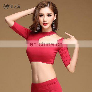 S-3103 Wholesale Sexy Modal Four Colors Belly Dance Top photo-3