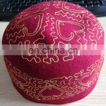 Nigeria Wool felt embroidery islamic prayer caps muslim cap