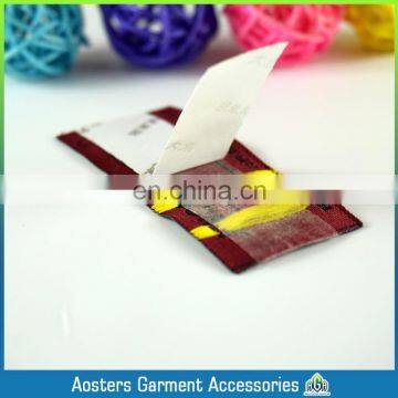 low quantity double faced adhesive tape woven labels for clothing