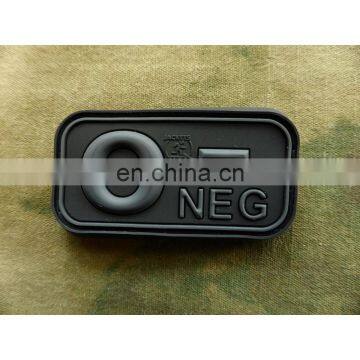 Manufacturer Blood Types PVC Patch Glow-In-The-Dark Rubber Patch With Hooks And Loops photo-5