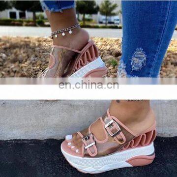 2020 Plus Size Summer Woman Slippers Sliders Heels Platform Sandals for Women And Ladies Women's Sandals photo-7