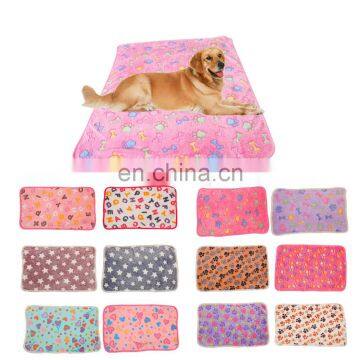 Pet Dog Blanket Warm Fleece Fabric Mat Paw Print for Small and Medium Dogs Blanket photo-2
