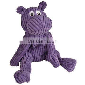 Custom stuffing free crinkle paper inside corduroy dog plush toy