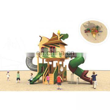 Children Wooden Combination Plastic Slide Outdoor Playground photo-3