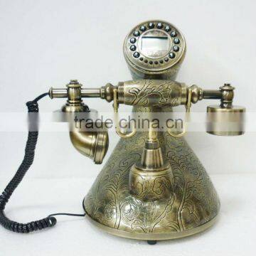 silver surface fancy antique analog home telephone