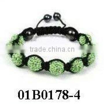 2014 new style 10MM crystal bracelet fake shamballa bracelet crystal shamballa bracelet with Polymer clay Crystal balls