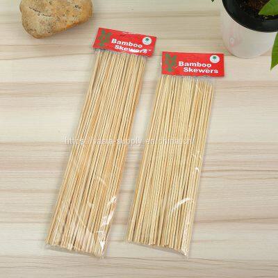 Natural BBQ Bamboo Skewers, 25cm Length 2.5mm Dia Bamboo Skewers, Natural Wood Sticks for BBQ, Kabob, Grilling, Barbecue