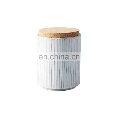 New Factory terracotta clay jar canister with cork lid