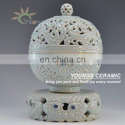 Oriental Ceramic Enamel Incense Censer