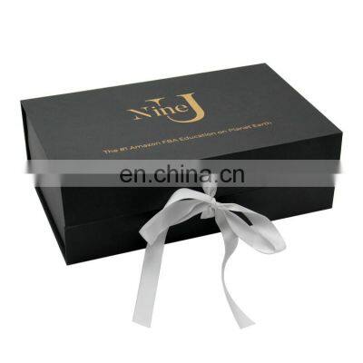 luxury small tshirt glitter box custom black cardboard clothes packaging gift boxes with ribbon