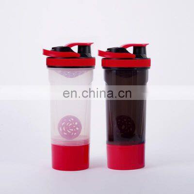 Sports style plastic protein shake water bottle with leak proof filter customize shaker bottles