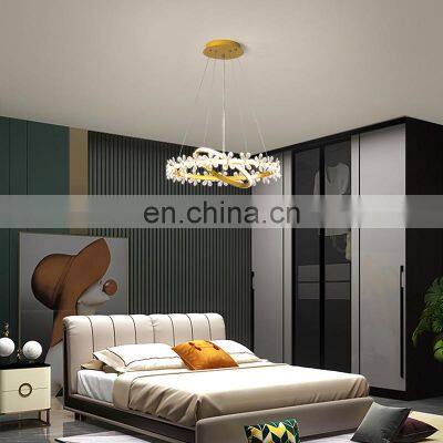 Simple Luxury Chandelier Gold Modern Ceiling Hanging Light Crystal Circle Pendant Light for Hotel Living Room photo-5