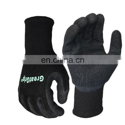 Protective Plumbing Work Rubber Textured Safety Glove Black Plumber Glove