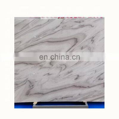 Polished white cloud marble slabs