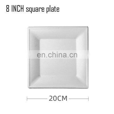 Wedding Romantic Barbecue Birthday Cake Leaf Plate Environmental Compostable Handmade Disposable Bamboo Round Plates photo-5