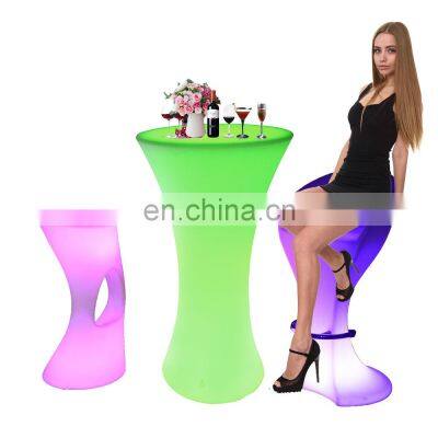 led tables and chairs /Waterproof illuminated remote control rgbw color change garden furniture portable bar stools