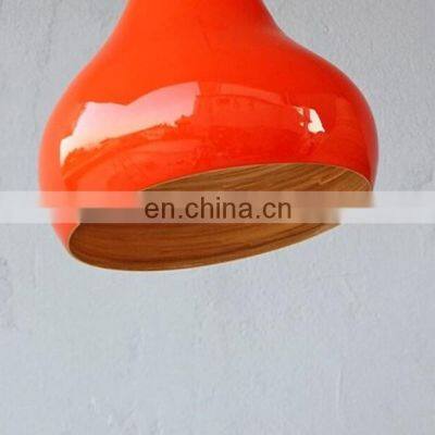 Orange Spun Bamboo Lamp Pendant Bohemian Coiled Ceiling Light Decor