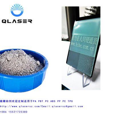 Transparent laser engraving additives White font engraving additives