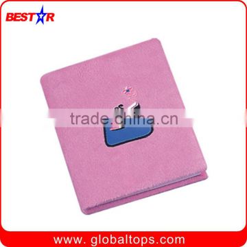 Customized fashional Popular Lint Covered Notebook