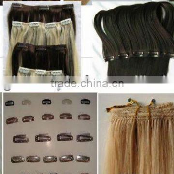 18" loose wave human hair clip in hair extensions 7pcs/set, 10pcs/set