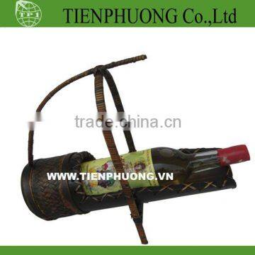 100% handmade bamboo wine bottle holder/various shaped single bottle bamboo wine rack