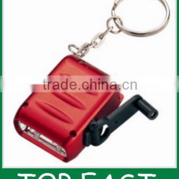 Mini RED Manual pressure self-generating keychain light promotion products