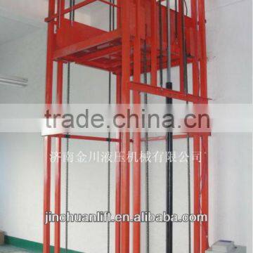 Hydraulic guide rail chain lifting cargo lift for hot sale