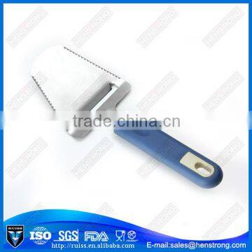 Blue color plastic handle chees cutter with two sides blade