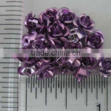 ONE CENTER HOLE Metal Aluminum Foil Metal 6mm Rose Beads, Charm