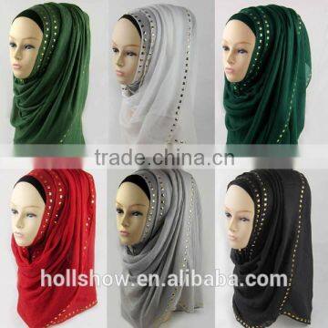 Best Selling Rhinestuds Cotton Head Scarf Arab Muslim Hijab