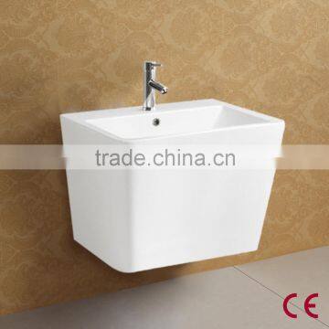 Wall Mounted Semi Pedestal CE Ceramic Sink APH053