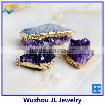 Hot new products for 2015 amethyst druzy pendant rough amethyst drautz pendant