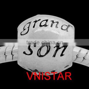 Vnistar european bead with Grandson and stone stamped PBD998, size in 10*10mm