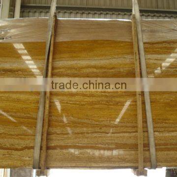 Natural turkey Wooden Skin Yellow Travertine Slab